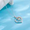 S925 Sterling Silver Peach Heart Inlaid Diamond Temperament Necklace Female Heart Diamond Color Gold Pendant Valentine's Day Gift