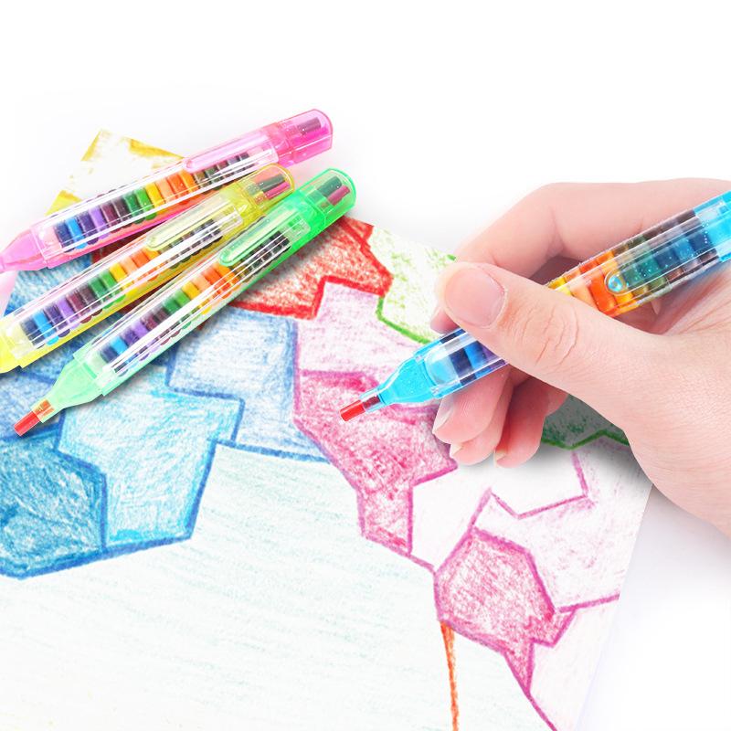 Kit 4pcs 20 Colors Crayon Pen for Children Painting