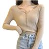 Knitted bottoming shirt women's autumn inner sweater new sweet slim long-sleeved black tights