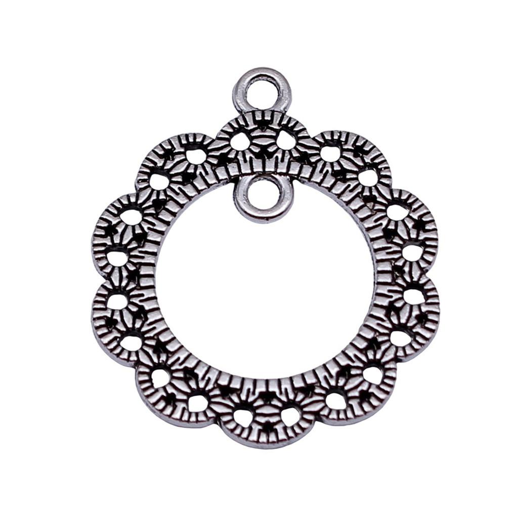 Irregular Oval Frame Connectors Moon Hammered Texture Links For Earring Making