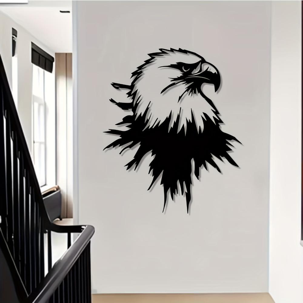 Modern Eagle Metal Wall Art, Large Soaring Bird Sculpture, Rust-Resistant Iron Statue for Living Room Garden Fence, Holiday Year Round Decor