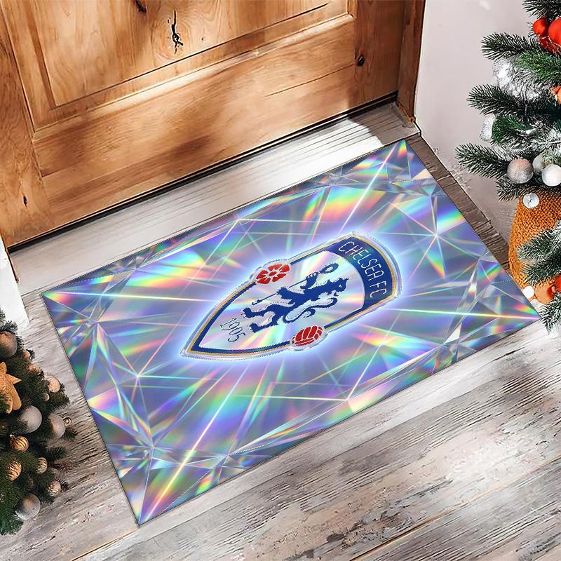 Chelsea FC Printed Flannel Area Rug Non Slip Soft Polyester Floor Carpet Indoor Decor Mat for Bedroom Living Room Sofa Game Room Home Decoration