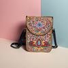 Women's Small Crossbody Cell Phone Bag Boho-Style Colorful Beaded Purse Wallet with Handmade Patterns Lightweight Cell Phone Shoulder Bag for Women