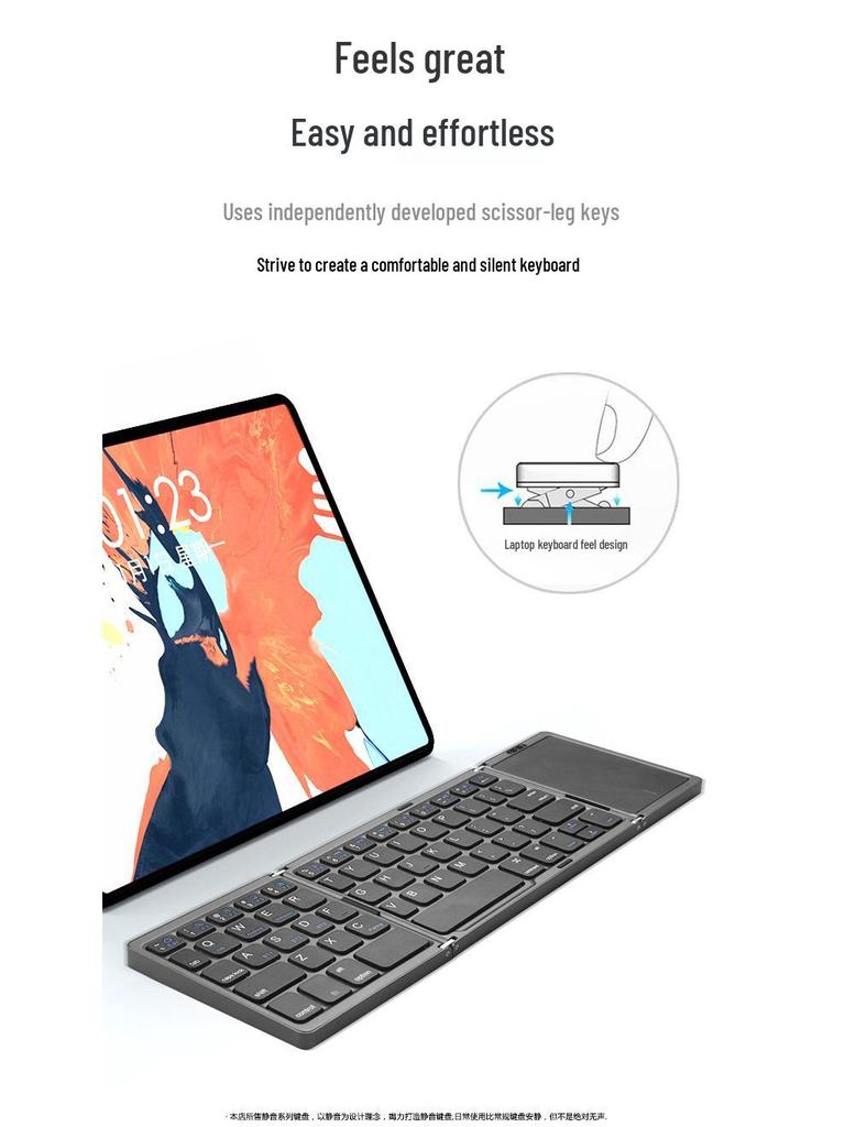Hot Sale: B089T Foldable Bluetooth Keyboard with Touchpad for Multi-System Devices