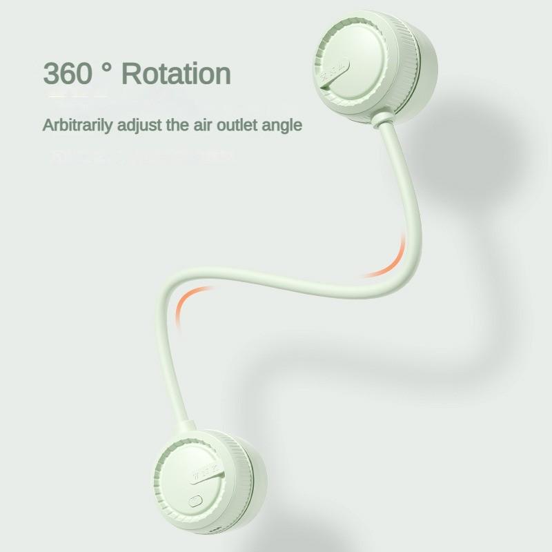 Foldable Outdoor Small Fan USB  Rechargeable Travel Camping Cooling Fan Portable Electric Neck Hanging Fan