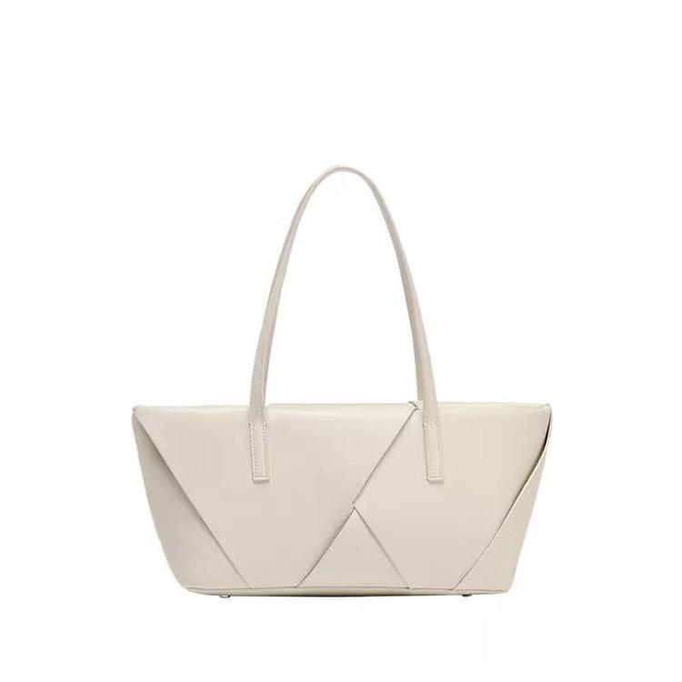 2025 Fashion Minimalist Large-Capacity Tote with Woven Detail, Retro Style, High-End Zipper