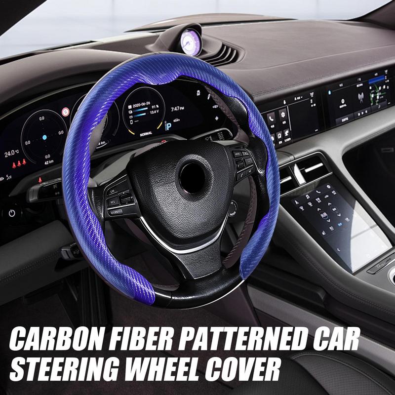 Carbon Fiber Car Steering Wheel Cover Universal Non-slip Steering Wheel Booster Cover Anti-Skid Accessories