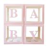 Baby Boxes with Letters 4pcs Love Boxes for Gender Reveal Birthday Wedding Baby Shower Decorations Kid Boys Girls Gift