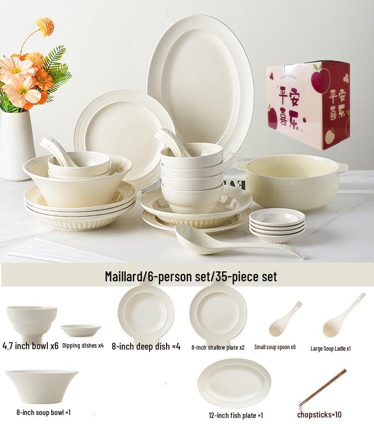 Ceramic Dinnerware Set: Bowls, Plates, and Chopsticks - 2025 Style Housewarming Gift