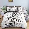 Musical Note Bedding Set 3pcs Music Theme Quilt Cover King/Queen Size Fashionable Psychedelic Soft Duvet Cover With Pillowcase