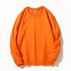 Spring Crew Neck Sweatshirt: Drop Shoulder, Solid Color, Long Sleeve, Logo-Printed Workwear.