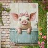 Metal Wall Art Vintage Pig Poster for Kitchen Bathroom Decor