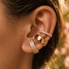 3 Pcs/Set Rhinestone C-Shape Clip Earrings for Women No Piercing Earbone Fake Cartilage Ear Cuffs Earring Party Jewelry Gift