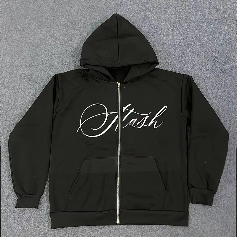 

Европейский и американский осенне-зимний кардиган на молнии с капюшоном с принтом букв, модная уличная повседневная толстовка для мужчин и женщин S