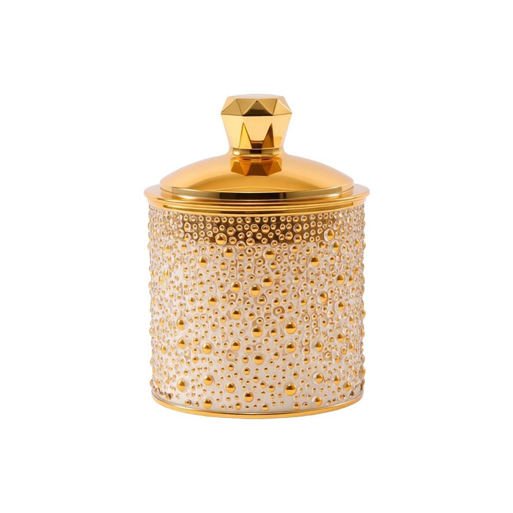 

With Lid Airtight Food Storage Jar Reusable Gold Foil Spice Jars PET Bottle Pantry Food Container Kitchen Counter