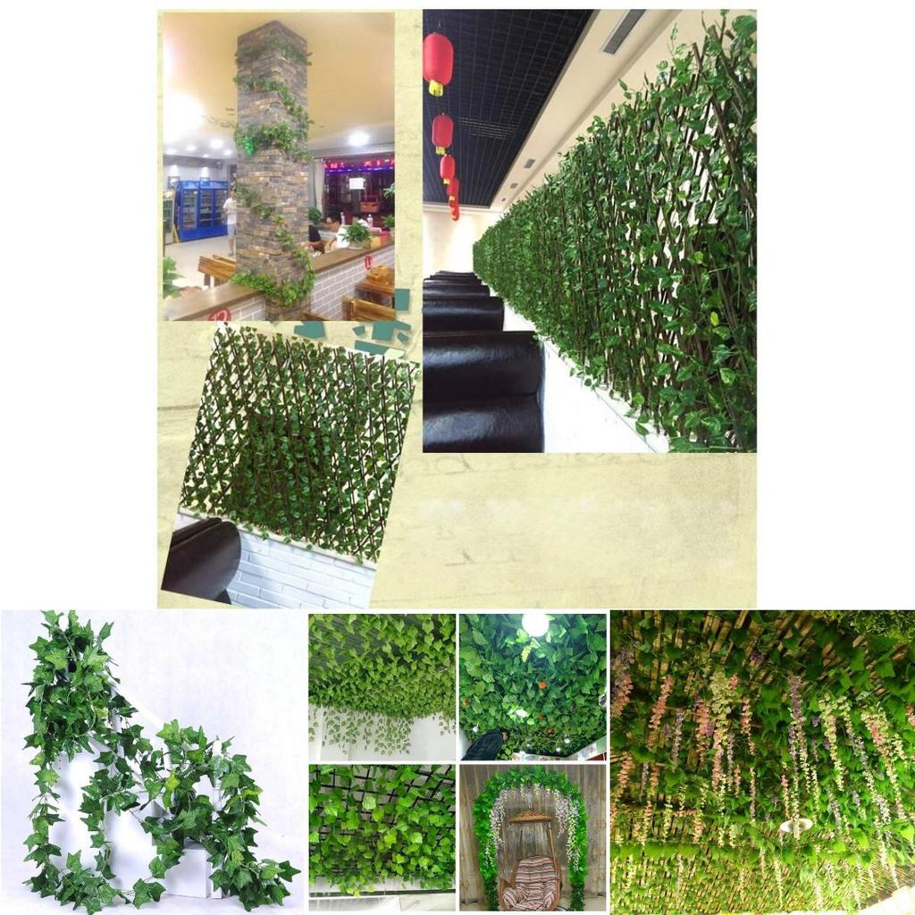 Realistic Artificial Grape Vine Leaves Ceiling Decor Faux Ivy Plants Greenery