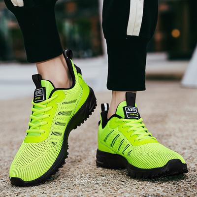 Men's Trendy Knitted Breathable Lightweight Comfy Sneakers for Running Jogging Wear-resistant Non-Slip Casual Sport Shoes