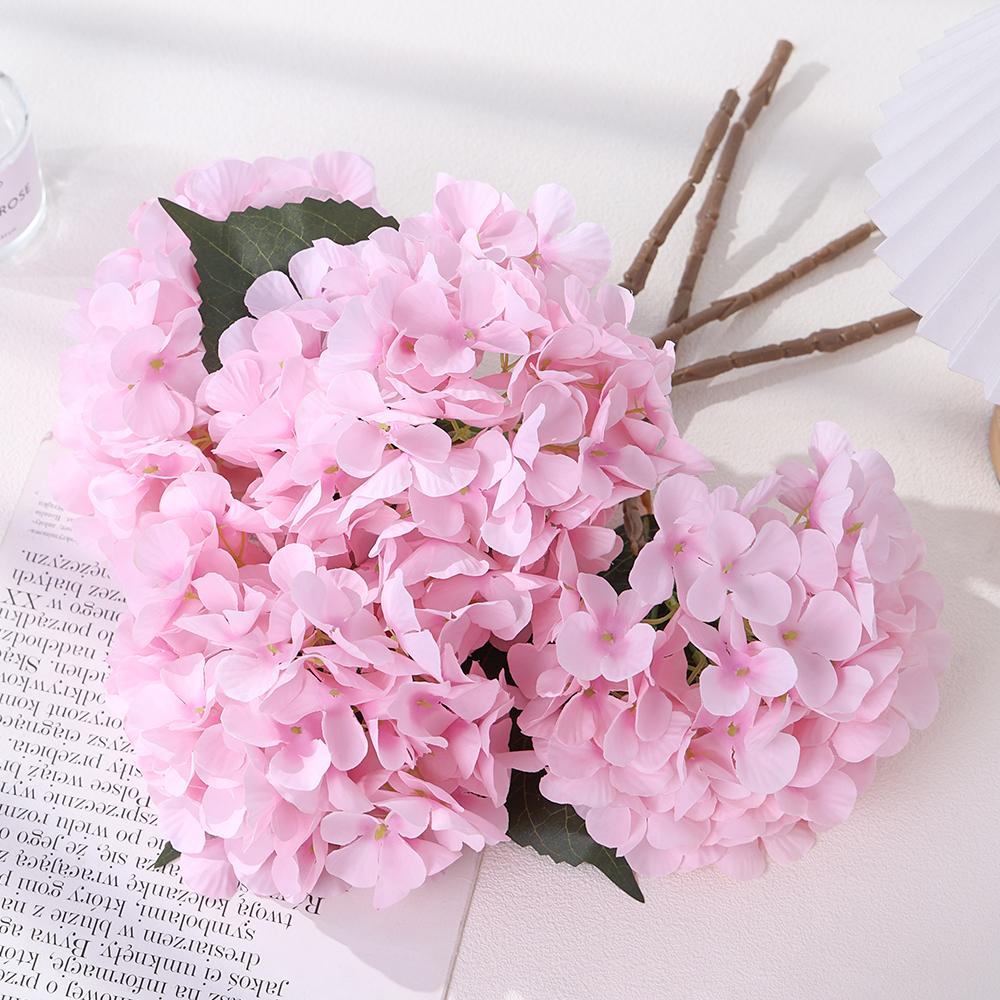 1/3 Stück Künstliche Blumen Real Touch Seidenhortensie Brautstrauß Hochzeitsdekoration Wohnaccessoire für Vasenpflanzen-Arrangement