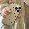 Luxury Transparent Case For iPhone 16 15 14 13 12 11 Pro Max Plus Shockproof Cases Bumper Black Circular Dots Clear Back Cover