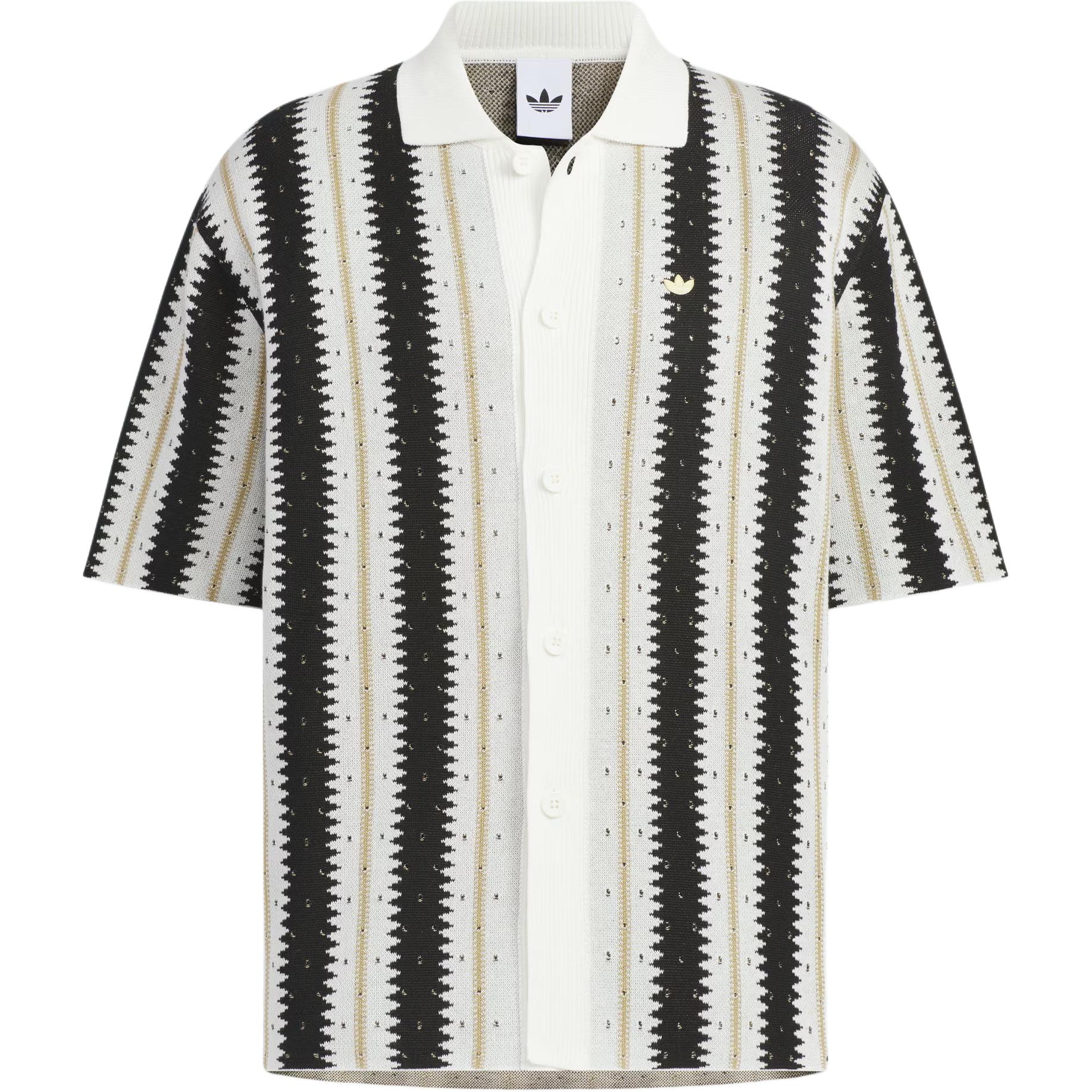 

adidas Originals Resort Crochet Polo Knit White Black KE5833 S