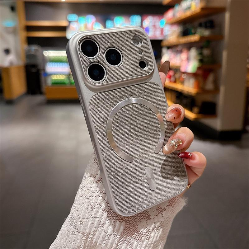 

Compatible Magnetic iPhone 17 Pro Max Case - Apple 16 Pro Denim Texture, Drop-Proof Protection. iPhone 12 Pro темно-серого