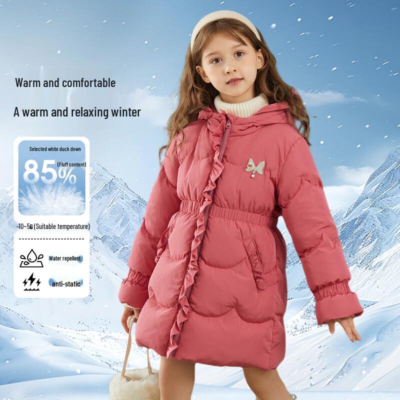 Fuluomi Girls Sweet Winter Duck Down Jacket 160