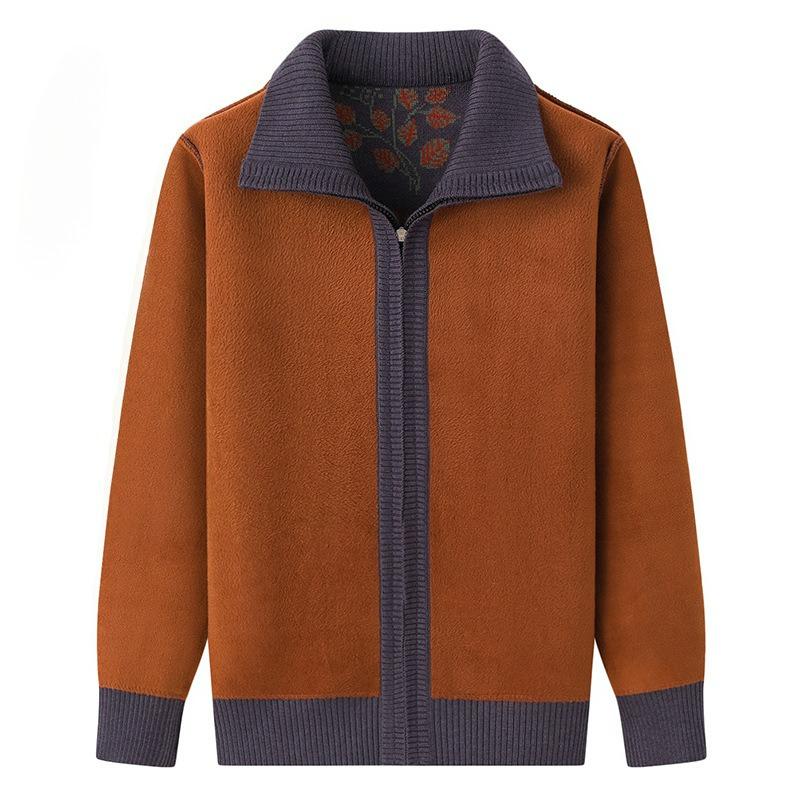 Women's Winter Sweater Cardigan Mother's Autumn and Winter Jacket Plus Velvet Thickening