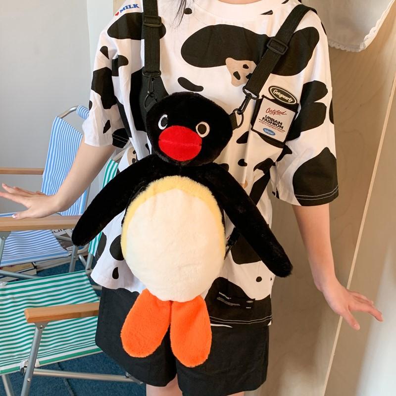 Non-Toxic Kawaii Penguin Plush Backpack Cute Animal Stuffed Doll Lovely Birthday Gift Fashion Backpack Little Penguin Cartoon Plush Bag