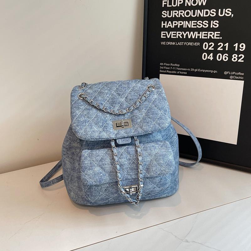 

Ранняя осень новая мода Сяосян джинсовая вышивка нить ремешок цепочка сумка на одно плечо на два плеча женская сумка синий