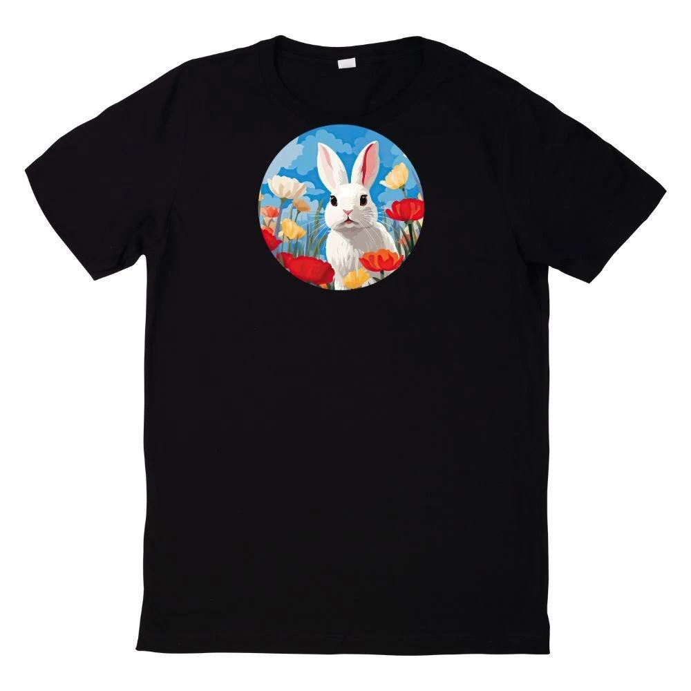 Weißes Kaninchen Illustration T-Shirt XXL