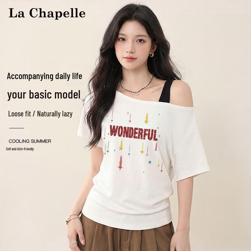 La Chapelle Women s Off-Shoulder Sweet & Spicy T-Shirt L