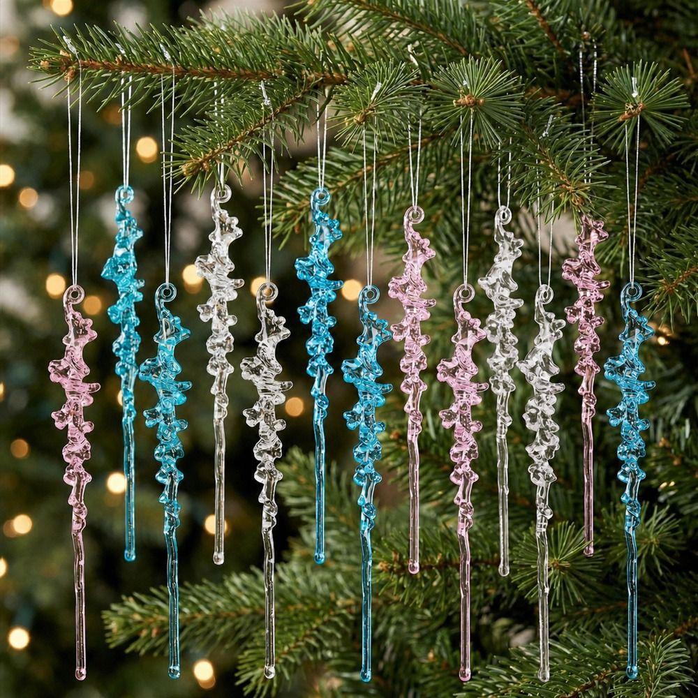 Acrylic Acrylic Icicle Ornaments Hanging Icicle Decorations  Holiday Winter Party