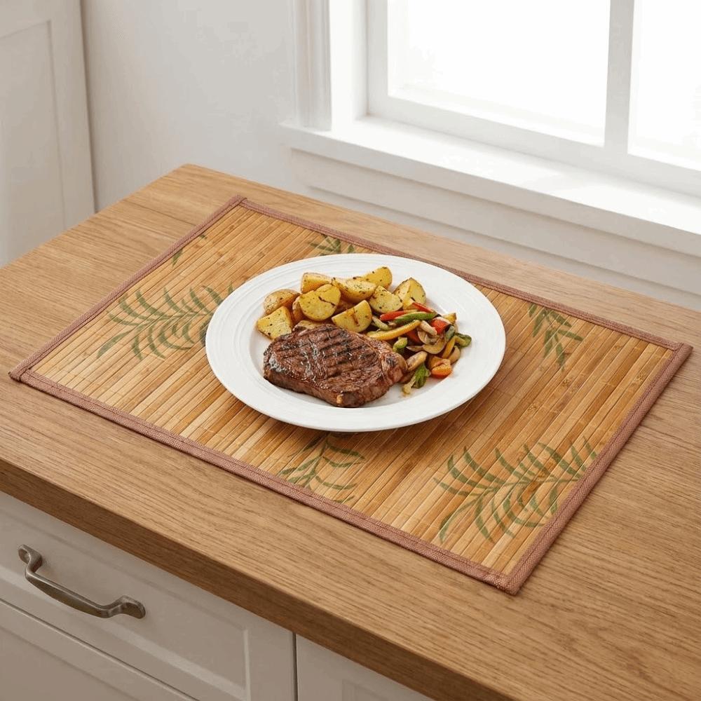 Table Decoration Foldable Bamboo Placemat Vintage Non-Slip Teacup Mat Creative Simple Tableware Pad Kitchen Use