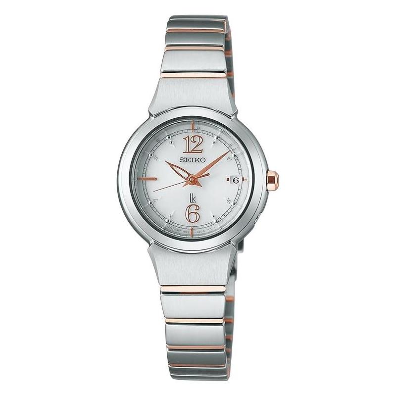 SEIKO 100 meters waterproof leisure solar Quartz Steel Strap 25.2mm women s watch white dial SSVW051 синий