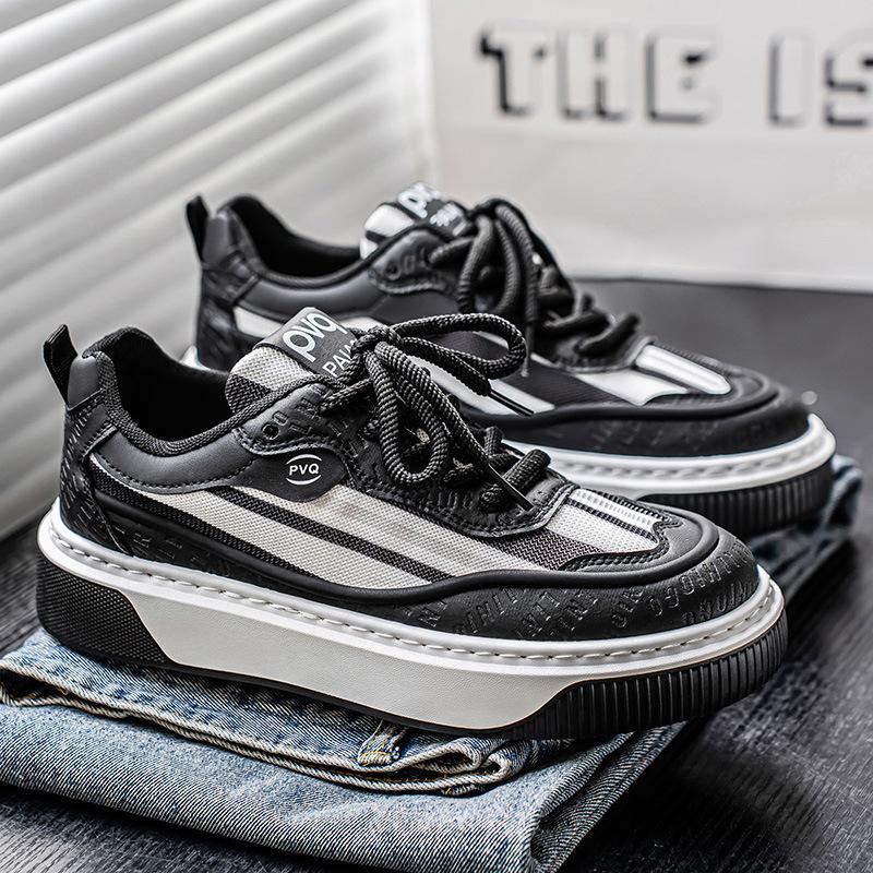 

2025 новая летняя дышащая сетчатая повседневная обувь на низкой платформе, мужская нишевая трендовая обувь высокой ценности, мужская обувь 39 чёрный