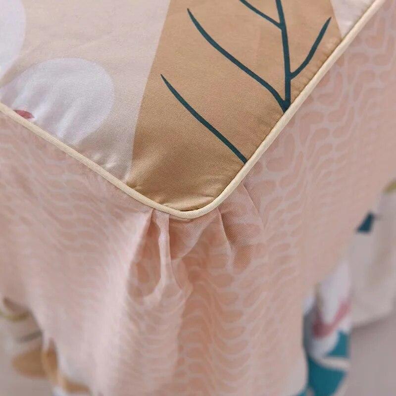 Ensemble de 3 pièces en pur coton doux pour la peau, confortable, anti-acariens, couvre-lit à imprimé floral 100 % coton et 2 taies d'oreiller