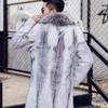 Men's New Loose Fashion All-match Faux Fur Long Coat
