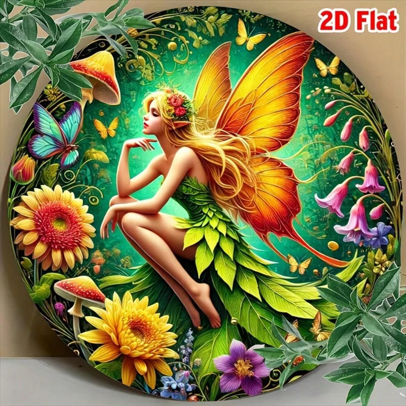 

Metal Wall Art Round 2D Flat Painting Home Office Decor Easy Hanging TYA37722-20X20cm різнокольоровий