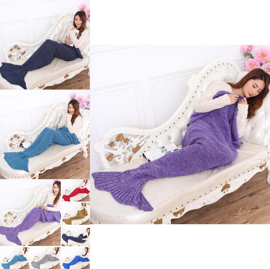 Meerjungfrauen-Inspirierte Strickdecke für Wohnzimmer und Bettseitigen Komfort