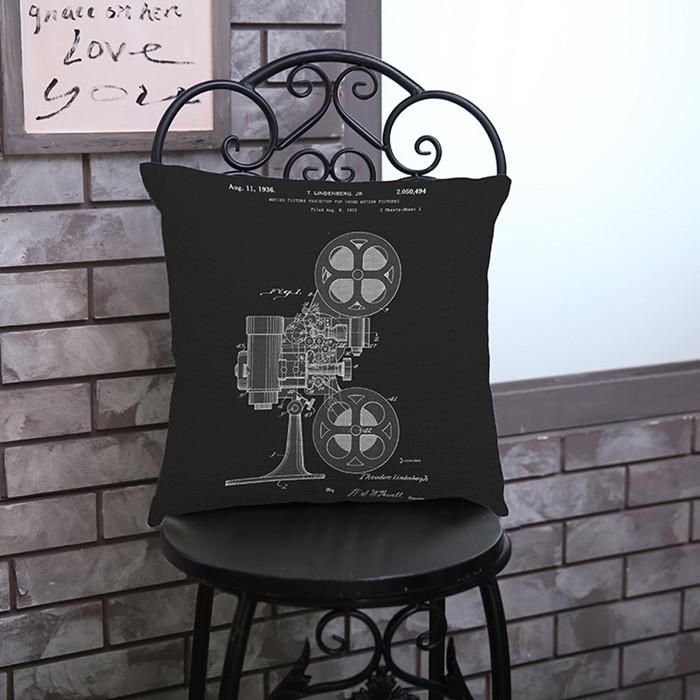 Simplism Style Design Black White Cushion Cover Sketch Bicycle Guitar Vintage Motorbike Print Sofa Decoration Throw Pillow Case