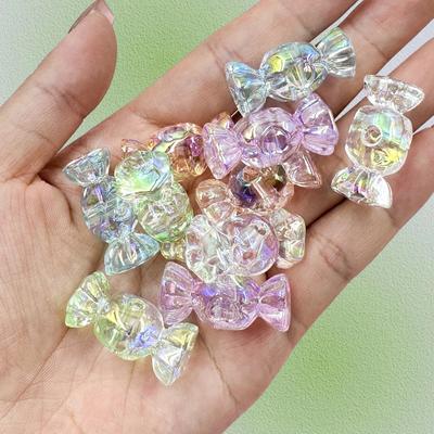 10 Stücke 12,5*29,1mm Gelee Farbe Acryl DIY Schmuck Zubehör Süßigkeiten für Armband Ohrring Herstellung Lose Perlen Acryl gelee Farbe