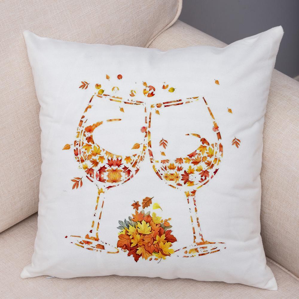 Happy Harvest Season Pillowcase Double Print Fall In The Air Cushion Cover Soft Plush I Love Autumn Pillowcase for Sofa Home Car
