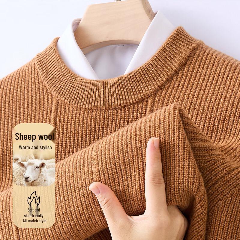 

Jinjv Men s 100% Pure Wool Casual Business Knitted Sweater M