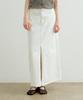 Artid Slit Denim Long Skirt_White