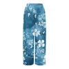 Women’s Wide Leg Pants High Waist Drawstring Loose Fit Lightweight Floral Print Trousers for Casual Summer Wear