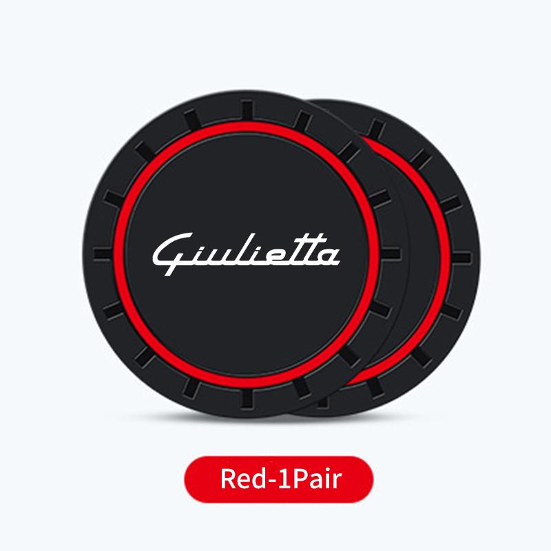 2026 Hot Alfa Romeo Car Logo Non Slip Water Cup Pad Auto Coasters Interior Anti-skid Mat Holders For Alfa Romeo 159 Giulietta Gi