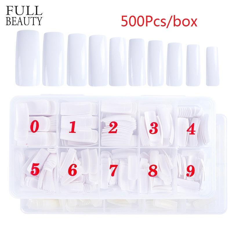 

500 шт./кор. акриловый желе-гель для дизайна ногтей, французские накладные ногти, УФ-гель, инструменты для наращивания ногтей