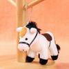 Cute Cartoon White Gray Brown Horse Plush Toy Keychain Pendant For Decor Bag