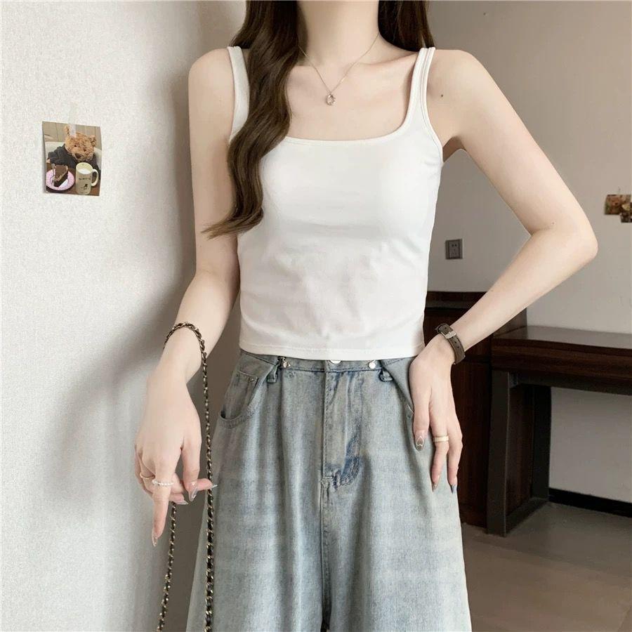 95% Cotton Plus Size Women's Camisole Vest - Slimming Bodycon Sleeveless Top for Spring/Summer