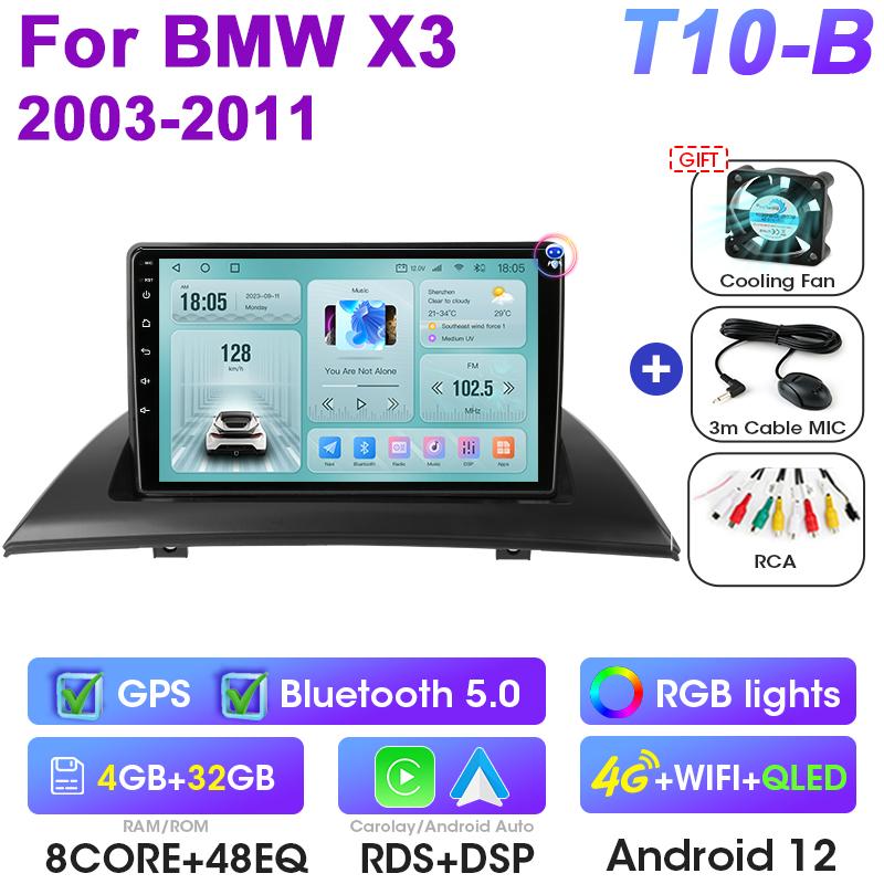 2 Din Android 12 Car Radio For BMW X3 E83 2003 - 2011 GPS Navigation Wireless CarPlay Auto intelligent Systems Smart Autoradio